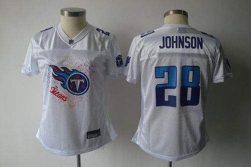 Titans #28 Chris Johnson White 2011 Women's Fem Fan Stitched NFL Jersey